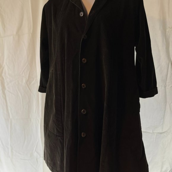Eskandar High-end Black Oversize Corduroy Coat - Picture 4 of 10